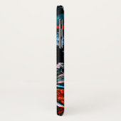 ピンクの白いチューリップカラフルの花を黒のフローラ Case-Mate iPhoneケース (裏面/左)