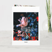 ピンクの白いチューリップ、キューピッド、花バレンタインデー シーズンカード (裏面)