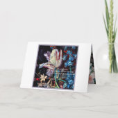 ピンクの白いチューリップ、キューピッド、花 誕生日 カード (裏面)