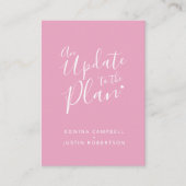 ピンクの白いハートのキャンセルを計画結婚に更新 エンクロージャーカード (正面)