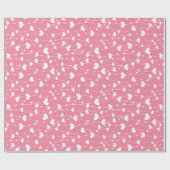 ピンクの白いハートは彼女の誕生日の赤ちゃんシャワー ラッピングペーパー (フラット)