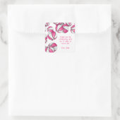 ピンクの白いバスケットボール女の子スポーツ誕生日パーティー スクエアシール (バッグ)