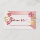 ピンクの白いバルーンモダン名刺 名刺 (正面)