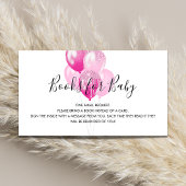 ピンクの白いバルーン女の子の赤ちゃんシャワー本のリクエスト エンクロージャーカード