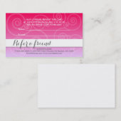 ピンクの白いフェードスワールは友人のカードを参照する 紹介カード (正面/裏面)