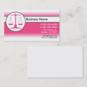 ピンクの白いフェード法のジャスティスはかりで測カード 名刺 (正面/裏面)