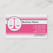 ピンクの白いフェード法のジャスティスはかりで測カード 名刺 (正面)