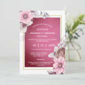 ピンクの白いフローラのカントリーガーデンはシックに咲く 招待状 (スタンド正面)
