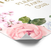 ピンクの白いフローラは赤ちゃんシャワーのポスターを好む ポスター (角)