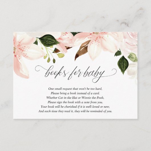 ピンクの白いフローラブックリクエストのエンクロージャカード エンクロージャーカード (正面)