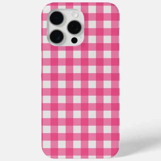ピンクの白いプライ市松模様にド市松模様にのギンガム Case-Mate iPhoneケース (裏面)
