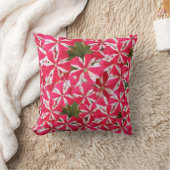 ピンクの白いペパーミントの花 クッション (ブランケット)