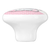 ピンクの白いポルカの可愛い漫画ベビーゾウ セラミックノブ (側面)