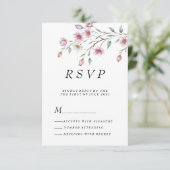 ピンクの白いミント リラックの春の花 ご返事お願いします 招待状 (スタンド正面)