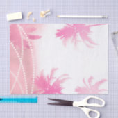 ピンクの白いヤシの木とライト熱帯夏 薄葉紙 (クラフト)