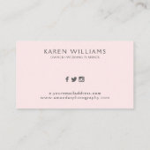 ピンクの白いユリの花束フローラモノグラム 名刺 (裏面)