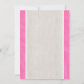 ピンクの白いヴィンテージの弓リネンブライダルシャワーの招待 招待状 (裏面)