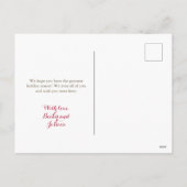 ピンクの白いヴィンテージオーナメント写真はがき シーズンポストカード (裏面)