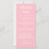 ピンクの白い写真おもしろいファクト誕生日メニューカード 招待状 (正面)