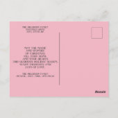 ピンクの白い写真数々のクリスマスホリデーグリーティング ポストカード (裏面)