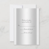 ピンクの白い写真RSVPカード 出欠カード (裏面)