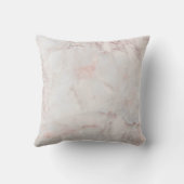 ピンクの白い大理石のエレガントなパターン抽象芸術 クッション (裏面)
