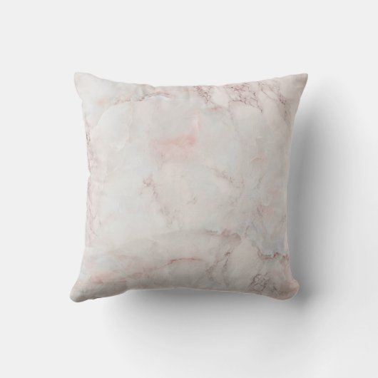 ピンクの白い大理石のエレガントなパターン抽象芸術 クッション (裏面)