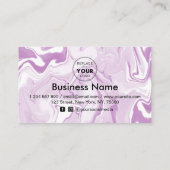 ピンクの白い大理石ロゴ追加ディスカウントミニマルガーリー ロイヤリティカード (裏面)