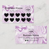 ピンクの白い大理石ロゴ追加ディスカウントミニマルガーリー ロイヤリティカード (正面/裏面)