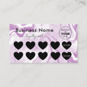 ピンクの白い大理石ロゴ追加ディスカウントミニマルガーリー ロイヤリティカード (正面)