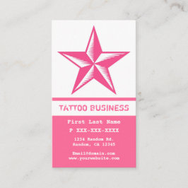 ピンクの白い星のタトゥーの名刺 名刺