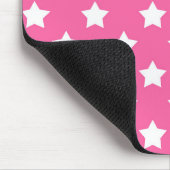ピンクの白い星模様の装飾 マウスパッド (コーナー)