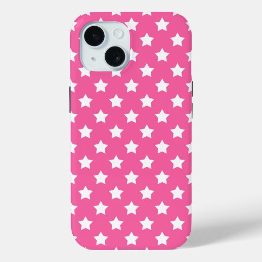 ピンクの白い星模様の装飾 Case-Mate iPhoneケース (裏面)