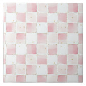 ピンクの白い正方形 タイル (正面)