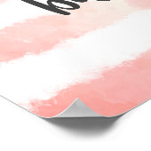 ピンクの白い水の色バニー赤ちゃんシャワー ポスター (角)