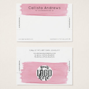 ピンクの白い水の色ブラシストロークブレスレットディスプレイ