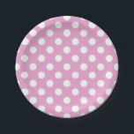 ピンクの白い水玉模様淡い色の ペーパープレート<br><div class="desc">ピンクの白い水玉模様淡い色の</div>