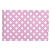 ピンクの白い水玉模様淡い色の 枕カバー (裏面)