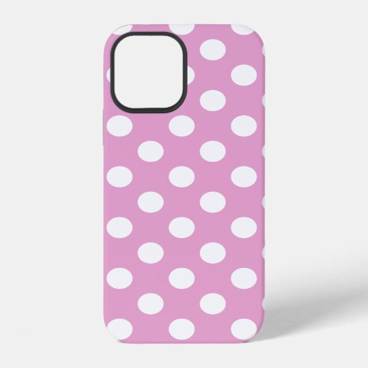 ピンクの白い水玉模様淡い色の iPhoneケース (裏面)