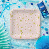 ピンクの白い水色のデイジー ペーパープレート (パーティー)