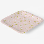 ピンクの白い水色のデイジー ペーパープレート (傾斜あり)