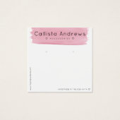 ピンクの白い水色のブラシストロークイヤリングディスプレイ (正面)