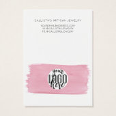 ピンクの白い水色のブラシストロークネックレスディスプレイ (裏面)