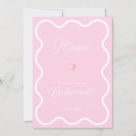 ピンクの白い波が私の花嫁の提案になる 招待状