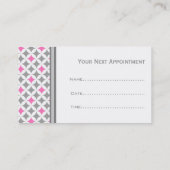 ピンクの白い灰色のサロンのアポイントメントカード 予約カード (裏面)