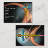 ピンクの白い灰色のフラクタル渦巻きの金ゴールド 名刺 (正面/裏面)