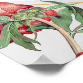 ピンクの白い牡丹の花結婚の座席表 ポスター (角)