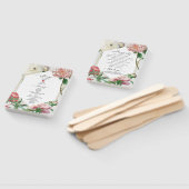 ピンクの白い牡丹の花結婚式 プログラム ハンドファン (組立なし)