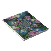 ピンクの白い牡丹フローラ水彩曼荼羅 ノートパッド (アングル)