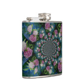 ピンクの白い牡丹フローラ水彩曼荼羅 フラスク (右)